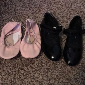 Ballet slippers & tap shoes size 11
